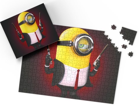 PUZZLE - MINIONKI BAJKA - PREZENT NA ŚWIĘTA WZORY - 35el + PUDEŁKO PUZZLE - MINIONKI BAJKA - PREZENT NA ŚWIĘTA WZORY - 35el + PUDEŁKO