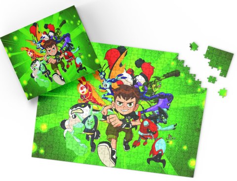 PUZZLE - BEN TEN BEN 10 BAJKA - PREZENT NA ŚWIĘTA WZORY - 70el + PUDEŁKO