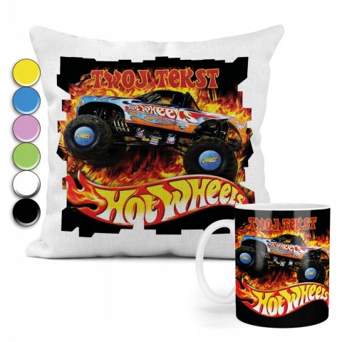 ZESTAW: KUBEK + PODUSZKA - HOT WHEELS AUTA - PREZENT WIELE WZORÓW IMIĘ ZESTAW: KUBEK + PODUSZKA - HOT WHEELS AUTA - PREZENT WIELE WZORÓW IMIĘ