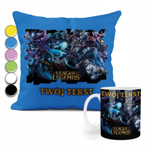 ZESTAW: KUBEK + PODUSZKA - LEAGUE OF LEGENDS - PREZENT WIELE WZORÓW + IMIĘ ZESTAW: KUBEK + PODUSZKA - LEAGUE OF LEGENDS - PREZENT WIELE WZORÓW + IMIĘ