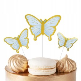 TOPPERY NA TORT MOTYLKI NIEBIESKIE MOTYL NA IMPREZĘ URODZINOWĄ DEKORACJA