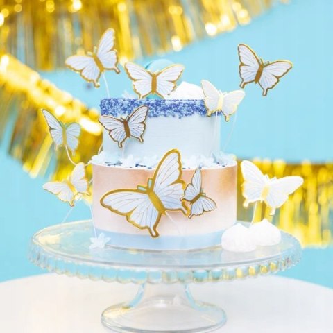 TOPPERY NA TORT MOTYLKI NIEBIESKIE MOTYL NA IMPREZĘ URODZINOWĄ DEKORACJA TOPPERY NA TORT MOTYLKI NIEBIESKIE MOTYL NA IMPREZĘ URODZINOWĄ DEKORACJA