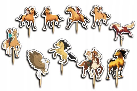 TOPPERY NA TORT OZDOBNE DEKORACJA ZESTAW - KONIE MUSTANG SPIRIT 10szt. TOPPERY NA TORT OZDOBNE DEKORACJA ZESTAW - KONIE MUSTANG SPIRIT 10szt.