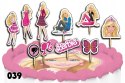 TOPPERY NA TORT OZDOBNE DEKORACJA ZESTAW - LALKA BARBIE 10szt.