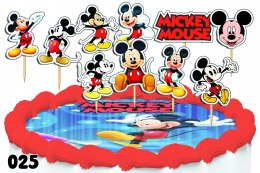TOPPERY NA TORT OZDOBNE DEKORACJA ZESTAW - MYSZKA MICKEY 10szt.