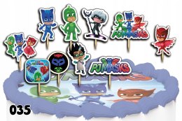 TOPPERY NA TORT OZDOBNE DEKORACJA ZESTAW - PJMASKS PIDŻAMERSI 10szt.