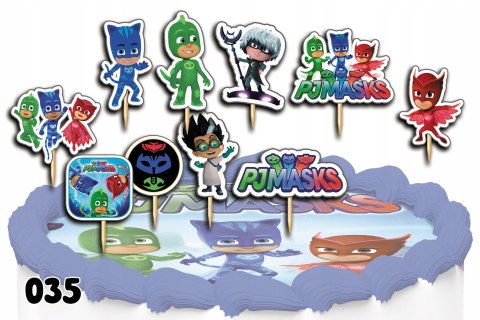 TOPPERY NA TORT OZDOBNE DEKORACJA ZESTAW - PJMASKS PIDŻAMERSI 10szt. TOPPERY NA TORT OZDOBNE DEKORACJA ZESTAW - PJMASKS PIDŻAMERSI 10szt.