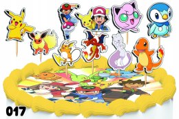 TOPPERY NA TORT OZDOBNE DEKORACJA ZESTAW - POKE.MON PIKA.CHU BAJKA 10szt.