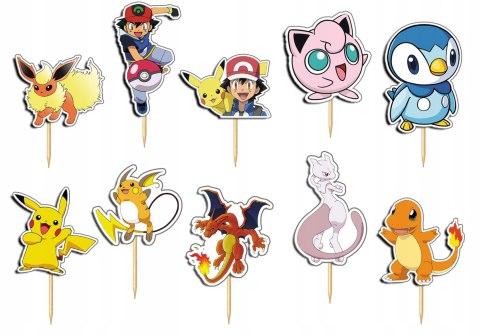 TOPPERY NA TORT OZDOBNE DEKORACJA ZESTAW - POKE.MON PIKA.CHU BAJKA 10szt. TOPPERY NA TORT OZDOBNE DEKORACJA ZESTAW - POKE.MON PIKA.CHU BAJKA 10szt.