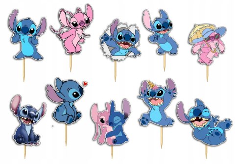 TOPPERY NA TORT OZDOBNE DEKORACJA ZESTAW POSTACI - STICH STICZ 10szt. TOPPERY NA TORT OZDOBNE DEKORACJA ZESTAW POSTACI - STICH STICZ 10szt.