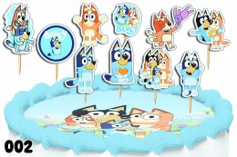 TOPPERY NA TORT OZDOBNE DEKORACJA ZESTAW POSTACI Z - BLUEY BINGO 10szt.
