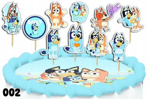 TOPPERY NA TORT OZDOBNE DEKORACJA ZESTAW POSTACI Z - BLUEY BINGO 10szt. TOPPERY NA TORT OZDOBNE DEKORACJA ZESTAW POSTACI Z - BLUEY BINGO 10szt.