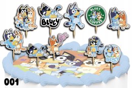 TOPPERY NA TORT OZDOBNE DEKORACJA ZESTAW POSTACI Z - BLUEY BINGO 10szt.