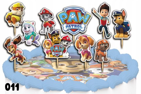 TOPPERY NA TORT OZDOBNE DEKORACJA ZESTAW - PSI PATROL PAW SKY CHASE 10szt.