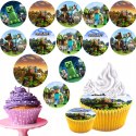 TOPPERY NA TORT OZDOBNE DEKORACJA ZESTAW - SHREK BAJKI OSIOŁ 10szt.