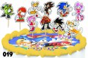 TOPPERY NA TORT OZDOBNE DEKORACJA ZESTAW - SONIC SONIK BAJKA 10szt.
