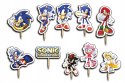 TOPPERY NA TORT OZDOBNE DEKORACJA ZESTAW - SONIC SONIK BAJKA 10szt.