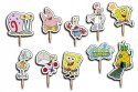 TOPPERY NA TORT OZDOBNE DEKORACJA ZESTAW - SPONGEBOB BAJKA 10szt.