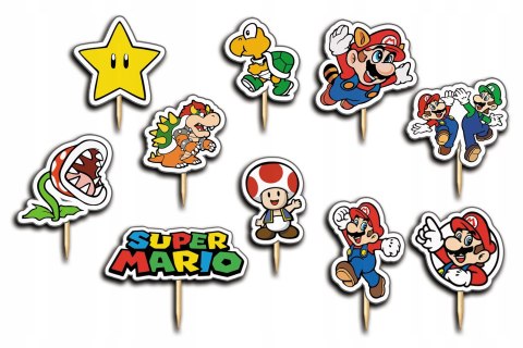 TOPPERY NA TORT OZDOBNE DEKORACJA ZESTAW - SUPER MARIO BROS 10szt. TOPPERY NA TORT OZDOBNE DEKORACJA ZESTAW - SUPER MARIO BROS 10szt.