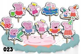 TOPPERY NA TORT OZDOBNE DEKORACJA ZESTAW - ŚWINKA PEPPA GEORGE 10szt.