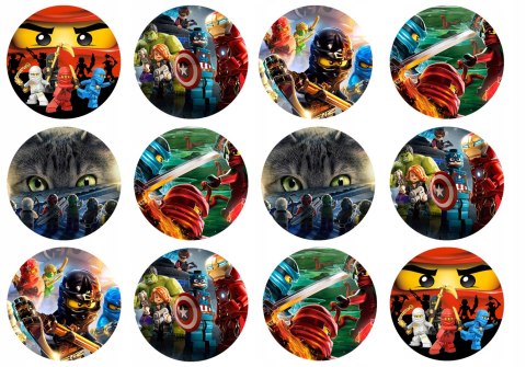 OPŁATEK na BABECZKI MUFFINKI zestaw na urodziny 12szt. - LEGO NINJAGO OPŁATEK na BABECZKI MUFFINKI zestaw na urodziny 12szt. - LEGO NINJAGO