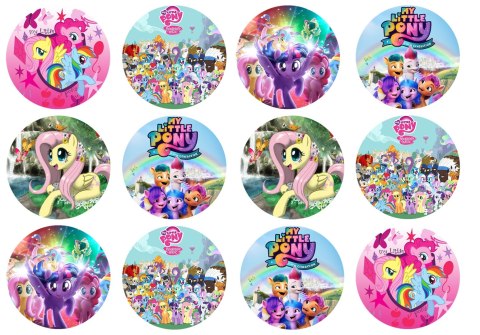 OPŁATEK na BABECZKI MUFFINKI zestaw na urodziny 12szt. - MY LITTLE PONY OPŁATEK na BABECZKI MUFFINKI zestaw na urodziny 12szt. - MY LITTLE PONY