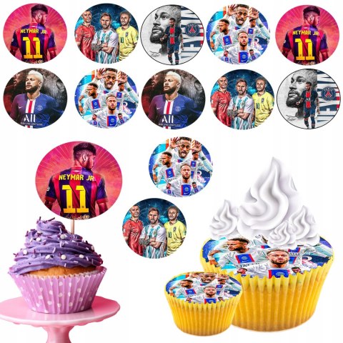 OPŁATEK na BABECZKI MUFFINKI zestaw na urodziny 12szt. - NEYMAR PIŁKARZ OPŁATEK na BABECZKI MUFFINKI zestaw na urodziny 12szt. - NEYMAR PIŁKARZ