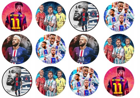 OPŁATEK na BABECZKI MUFFINKI zestaw na urodziny 12szt. - NEYMAR PIŁKARZ OPŁATEK na BABECZKI MUFFINKI zestaw na urodziny 12szt. - NEYMAR PIŁKARZ