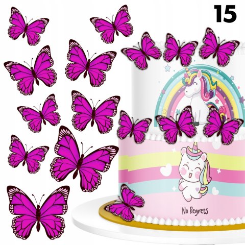 Waflowe kolorowe MOTYLE MOTYLKI na tort, jadalna OZDOBA DEKORACJA - 14 szt. Waflowe kolorowe MOTYLE MOTYLKI na tort, jadalna OZDOBA DEKORACJA - 14 szt.