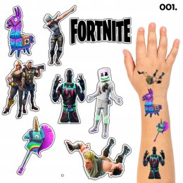 TATUAŻE ZMYWALNE DLA DZIECI TYMCZASOWE FORTNITE GRY - 8 EL. / 150 WZORÓW