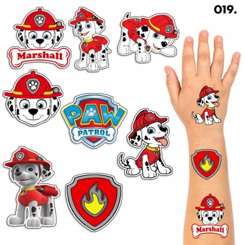 TATUAŻE ZMYWALNE DLA DZIECI TYMCZASOWE PSI PATROL MARSHALL - 8 EL. / 150 WZ TATUAŻE ZMYWALNE DLA DZIECI TYMCZASOWE PSI PATROL MARSHALL - 8 EL. / 150 WZ