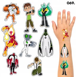 TATUAŻE ZMYWALNE DLA DZIECI TYMCZASOWE BEN TEN BEN10 - 8 EL. / 150 WZORÓW