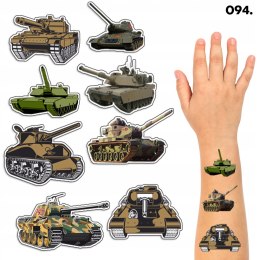TATUAŻE ZMYWALNE DLA DZIECI TYMCZASOWE CZOŁG TANK WOT- 8 EL. / 150 WZORÓW