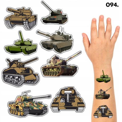 TATUAŻE ZMYWALNE DLA DZIECI TYMCZASOWE CZOŁG TANK WOT- 8 EL. / 150 WZORÓW TATUAŻE ZMYWALNE DLA DZIECI TYMCZASOWE CZOŁG TANK WOT- 8 EL. / 150 WZORÓW