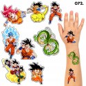 TATUAŻE ZMYWALNE DLA DZIECI TYMCZASOWE DRAGON BALL - 8 EL. / 150 WZORÓW