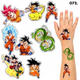 TATUAŻE ZMYWALNE DLA DZIECI TYMCZASOWE DRAGON BALL - 8 EL. / 150 WZORÓW