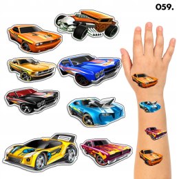 TATUAŻE ZMYWALNE DLA DZIECI TYMCZASOWE HOT WHEELS - 8 EL. / 150 WZORÓW