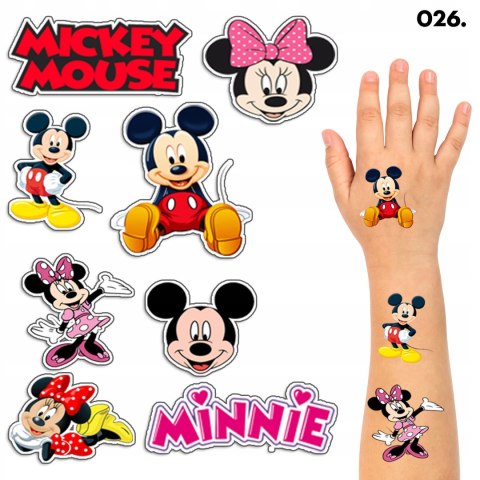 TATUAŻE ZMYWALNE DLA DZIECI TYMCZASOWE MICKEY MINNIE - 8 EL. / 150 WZORÓW TATUAŻE ZMYWALNE DLA DZIECI TYMCZASOWE MICKEY MINNIE - 8 EL. / 150 WZORÓW