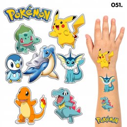 TATUAŻE ZMYWALNE DLA DZIECI TYMCZASOWE POKEMON PIKACHU - 8 EL. / 150 WZORÓW