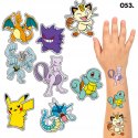 TATUAŻE ZMYWALNE DLA DZIECI TYMCZASOWE POKEMON PIKACHU - 8 EL. / 150 WZORÓW