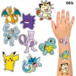 TATUAŻE ZMYWALNE DLA DZIECI TYMCZASOWE POKEMON PIKACHU - 8 EL. / 150 WZORÓW