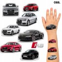 TATUAŻE ZMYWALNE DLA DZIECI TYMCZASOWE SAMOCHODY AUDI - 8 EL. / 150 WZORÓW