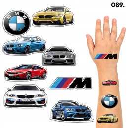 TATUAŻE ZMYWALNE DLA DZIECI TYMCZASOWE SAMOCHODY BMW - 8 EL. / 150 WZORÓW