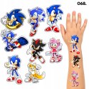 TATUAŻE ZMYWALNE DLA DZIECI TYMCZASOWE SONIC SONIK - 8 EL. / 150 WZORÓW