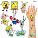 TATUAŻE ZMYWALNE DLA DZIECI TYMCZASOWE SPONGEBOB - 8 EL. / 150 WZORÓW