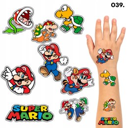 TATUAŻE ZMYWALNE DLA DZIECI TYMCZASOWE SUPER MARIO - 8 EL. / 150 WZORÓW
