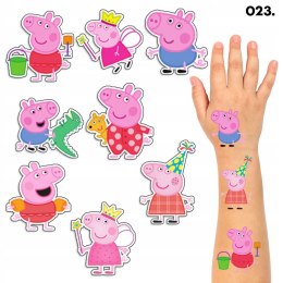 TATUAŻE ZMYWALNE DLA DZIECI TYMCZASOWE ŚWINKA PEPPA - 8 EL. / 150 WZORÓW