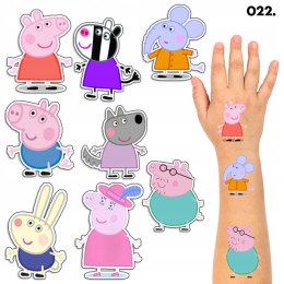 TATUAŻE ZMYWALNE DLA DZIECI TYMCZASOWE ŚWINKA PEPPA - 8 EL. / 150 WZORÓW