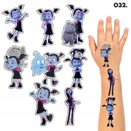 TATUAŻE ZMYWALNE DLA DZIECI TYMCZASOWE VAMPIRINA - 8 EL. / 150 WZORÓW
