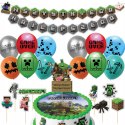 DUŻY ZESTAW URODZINOWY MINECRAFT BALONY TOPPERY GIRLANDA NA IMPREZE 47EL
